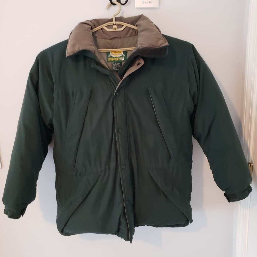 Cabela’s Goose Down Heavy Jacket Size XL Green Hooded